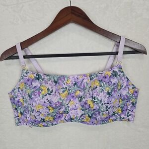 Victoria's‎ Secret Floral Butterflies Lined No-Wire Bra Wireless Size XL Nwot